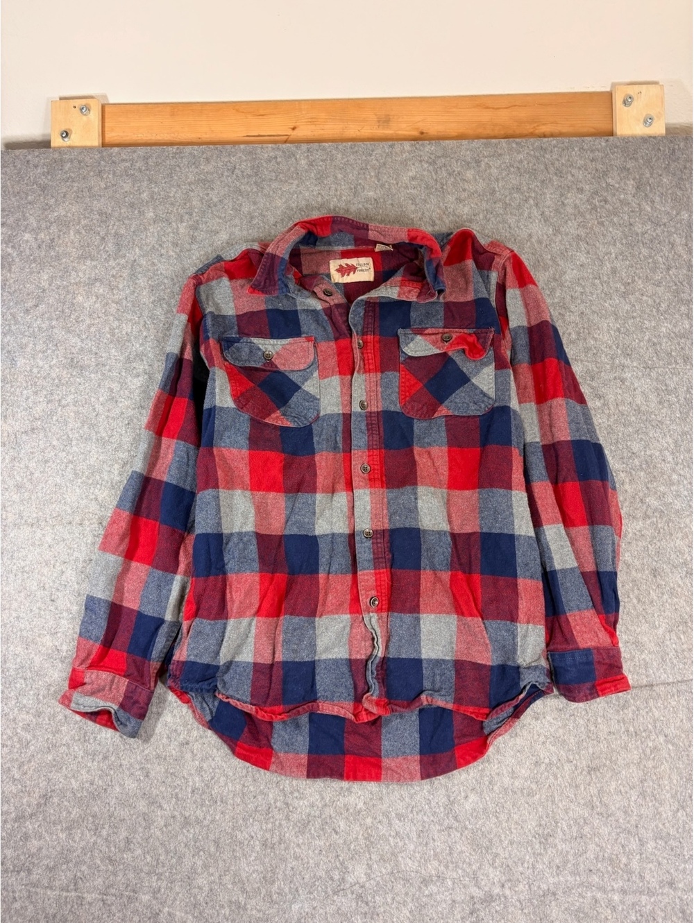 Vintage Field N Forest 100% cotton plaid flannel shirt size Large